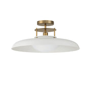 Savoy House 6-1685-1-142 One Light Semi-Flush Mount, White w/Warm Brass (2)
