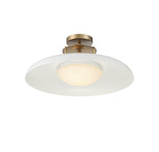 Savoy House 6-1685-1-142 One Light Semi-Flush Mount, White w/Warm Brass (4)
