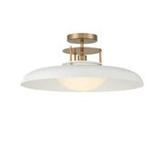 Savoy House 6-1685-1-142 One Light Semi-Flush Mount, White w/Warm Brass (5)