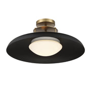 Savoy House 6-1685-1-143 One Light Semi-Flush Mount, Matte Black w/Warm Brass (4)