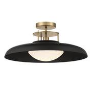 Savoy House 6-1685-1-143 One Light Semi-Flush Mount, Matte Black w/Warm Brass (5)