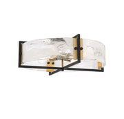 Savoy House 6-1695-4-143 Four Light Semi-Flush Mount, Matte Black w/Warm Brass (3)