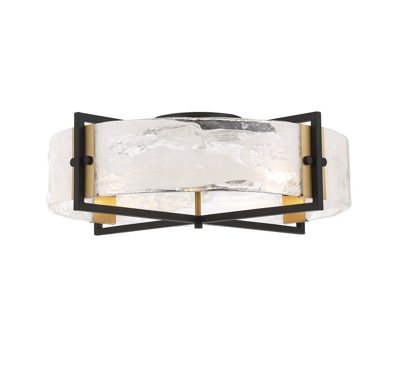 Savoy House 6-1695-4-143 Four Light Semi-Flush Mount, Matte Black w/Warm Brass (5)