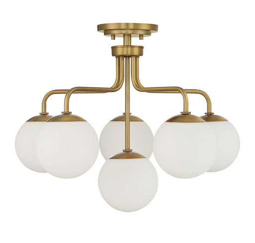 Savoy House 6-1950-6-322 Six Light Semi-Flush Mount, Warm Brass (2)