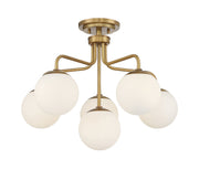 Savoy House 6-1950-6-322 Six Light Semi-Flush Mount, Warm Brass (3)