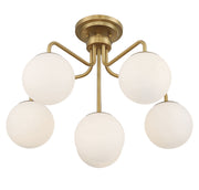 Savoy House 6-1950-6-322 Six Light Semi-Flush Mount, Warm Brass (4)