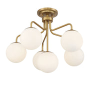 Savoy House 6-1950-6-322 Six Light Semi-Flush Mount, Warm Brass (5)
