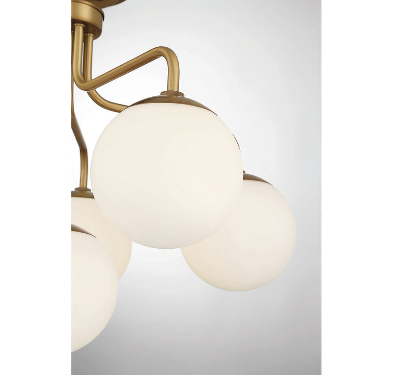 Savoy House 6-1950-6-322 Six Light Semi-Flush Mount, Warm Brass (6)