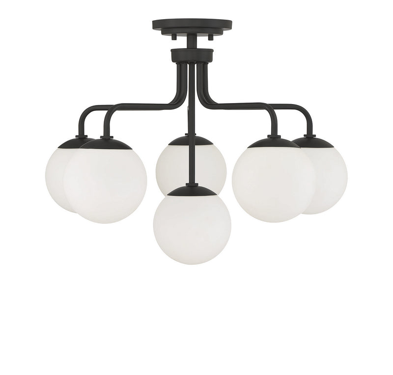 Savoy House 6-1950-6-89 Six Light Semi-Flush Mount, Matte Black (2)