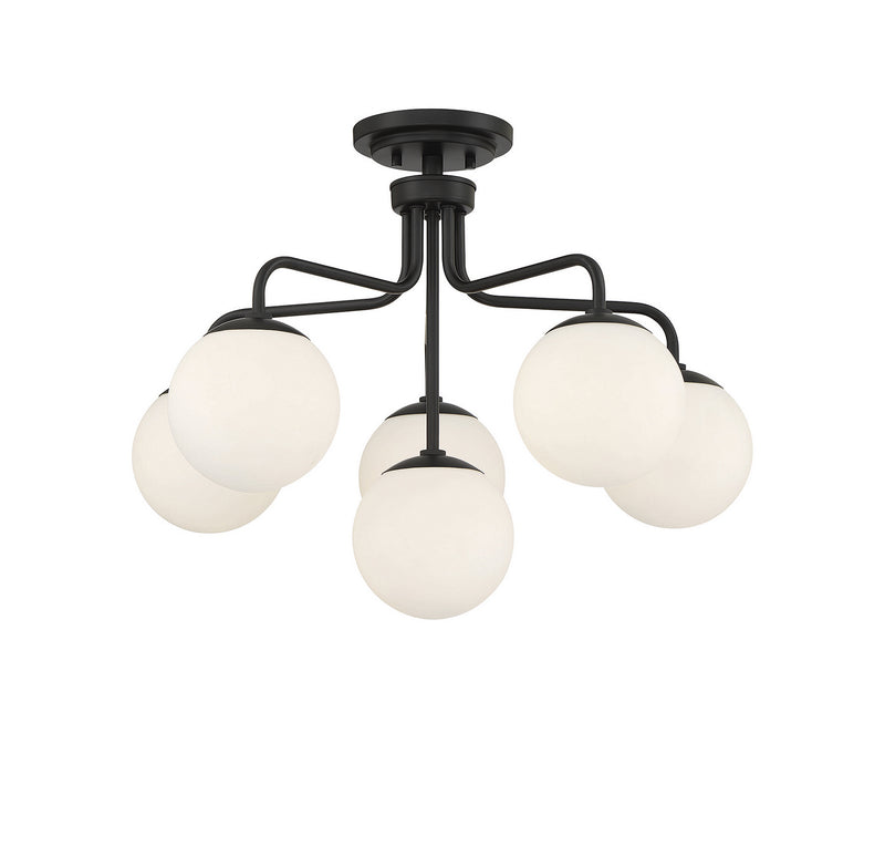 Savoy House 6-1950-6-89 Six Light Semi-Flush Mount, Matte Black (3)