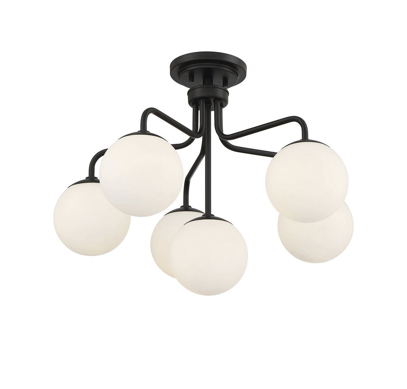 Savoy House 6-1950-6-89 Six Light Semi-Flush Mount, Matte Black (5)