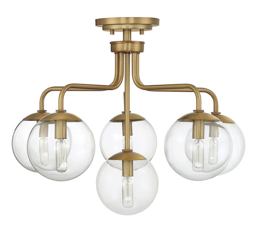 Savoy House 6-1951-6-322 Six Light Semi-Flush Mount, Warm Brass (2)