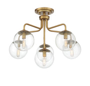 Savoy House 6-1951-6-322 Six Light Semi-Flush Mount, Warm Brass (3)