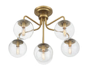 Savoy House 6-1951-6-322 Six Light Semi-Flush Mount, Warm Brass (4)