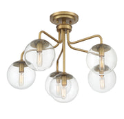 Savoy House 6-1951-6-322 Six Light Semi-Flush Mount, Warm Brass (5)