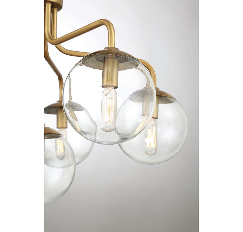 Savoy House 6-1951-6-322 Six Light Semi-Flush Mount, Warm Brass (6)