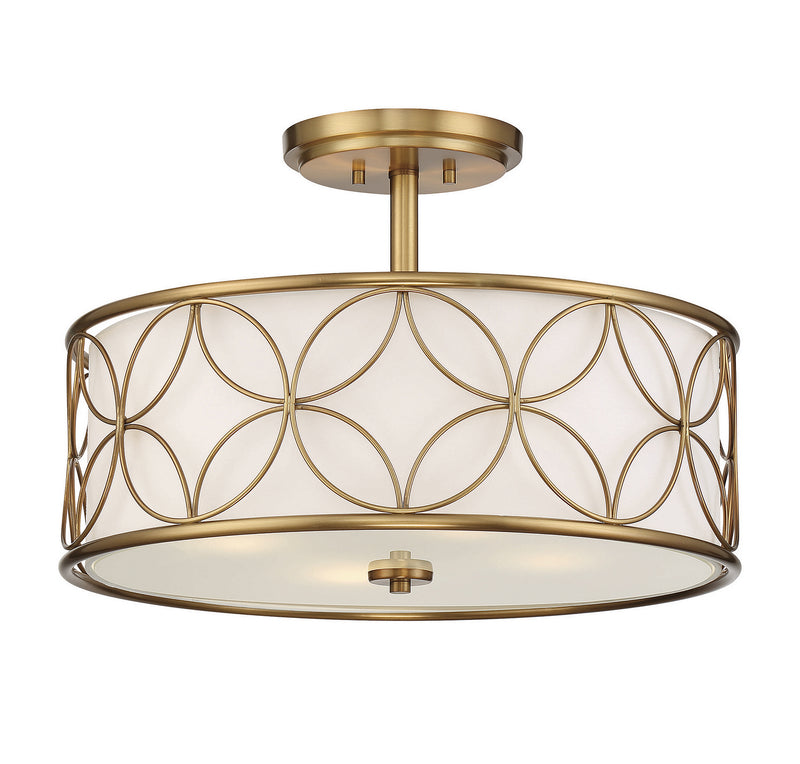 Savoy House 6-1953-4-322 Four Light Semi-Flush Mount, Warm Brass (3)