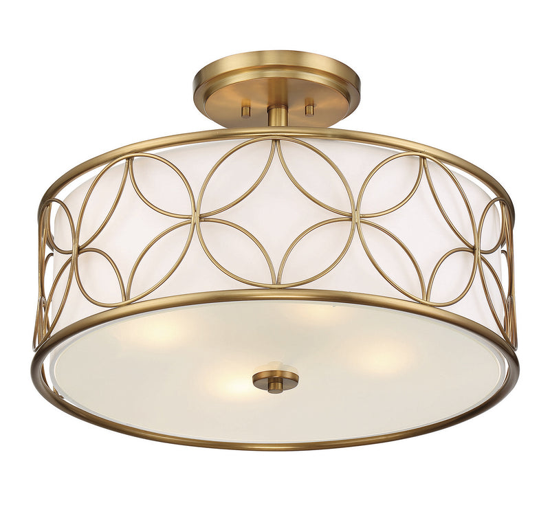Savoy House 6-1953-4-322 Four Light Semi-Flush Mount, Warm Brass (4)