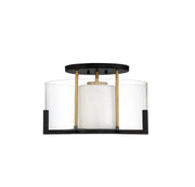 Savoy House 6-1981-1-143 One Light Semi-Flush Mount, Matte Black w/Warm Brass (2)