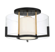 Savoy House 6-1981-1-143 One Light Semi-Flush Mount, Matte Black w/Warm Brass (3)