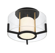 Savoy House 6-1981-1-143 One Light Semi-Flush Mount, Matte Black w/Warm Brass (4)