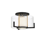 Savoy House 6-1981-1-143 One Light Semi-Flush Mount, Matte Black w/Warm Brass (5)