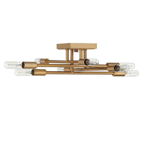 Savoy House 6-7003-8-322 Eight Light Semi-Flush Mount, Warm Brass (2)