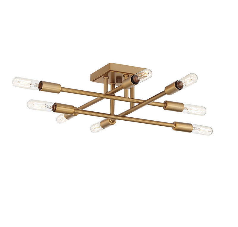 Savoy House 6-7003-8-322 Eight Light Semi-Flush Mount, Warm Brass (4)