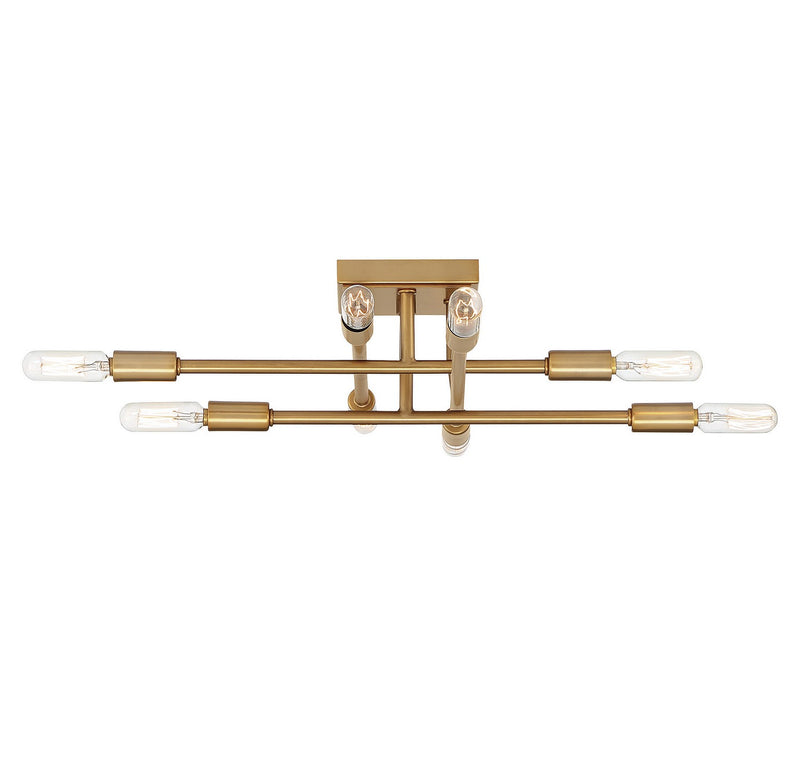 Savoy House 6-7003-8-322 Eight Light Semi-Flush Mount, Warm Brass (5)