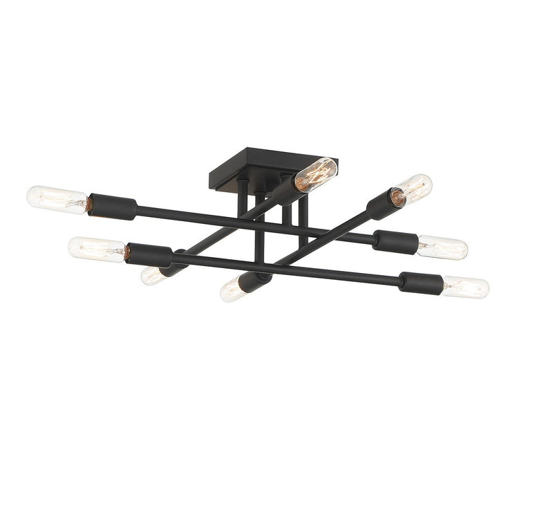 Savoy House 6-7003-8-89 Eight Light Semi-Flush Mount, Matte Black (4)