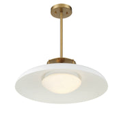 Savoy House 7-1690-1-142 One Light Pendant, White w/Warm Brass (4)
