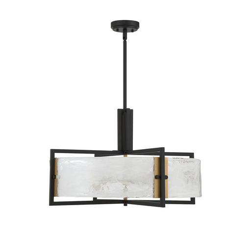 Savoy House 7-1696-5-143 Five Light Pendant, Matte Black w/Warm Brass (2)