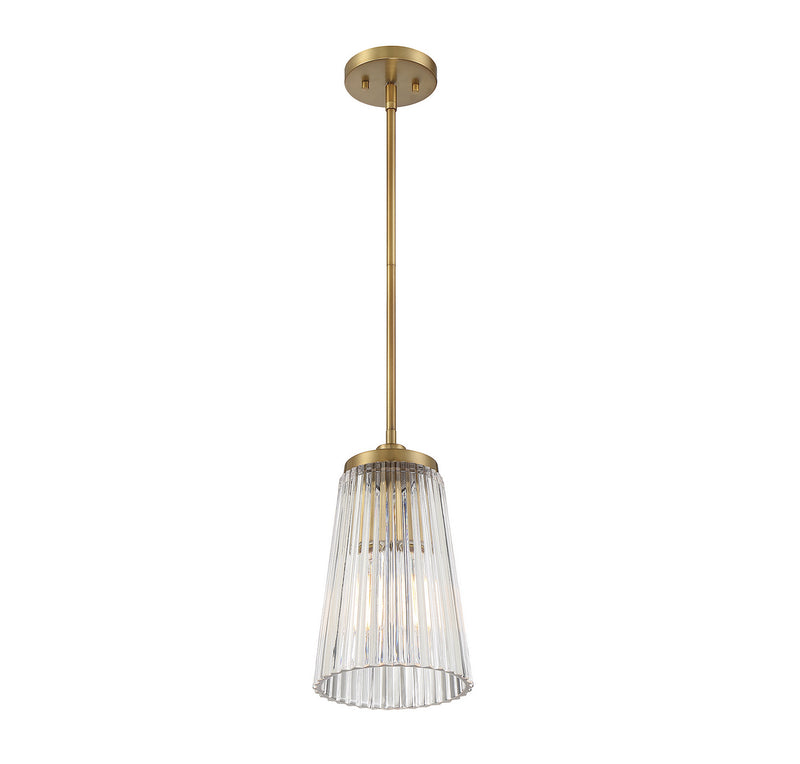 Savoy House 7-1742-1-322 One Light Pendant, Warm Brass (4)