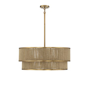 Savoy House 7-1774-6-320 Six Light Pendant, Warm Brass/Rope (2)