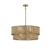 Savoy House 7-1774-6-320 Six Light Pendant, Warm Brass/Rope (3)