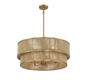 Savoy House 7-1774-6-320 Six Light Pendant, Warm Brass/Rope (4)