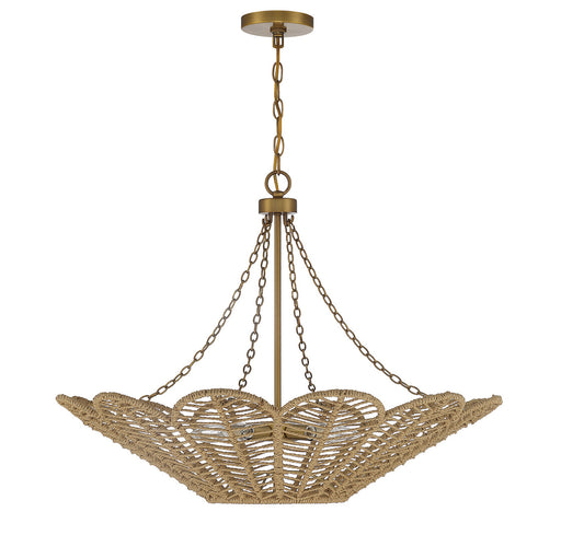Savoy House 7-1825-5-320 Five Light Pendant, Warm Brass/Rope (2)