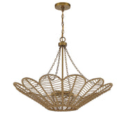 Savoy House 7-1825-5-320 Five Light Pendant, Warm Brass/Rope (3)
