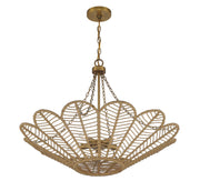 Savoy House 7-1825-5-320 Five Light Pendant, Warm Brass/Rope (4)