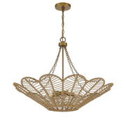 Savoy House 7-1825-5-320 Five Light Pendant, Warm Brass/Rope (5)