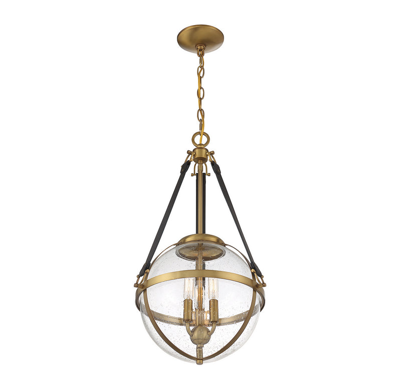 Savoy House 7-1837-3-322 Three Light Pendant, Warm Brass (4)
