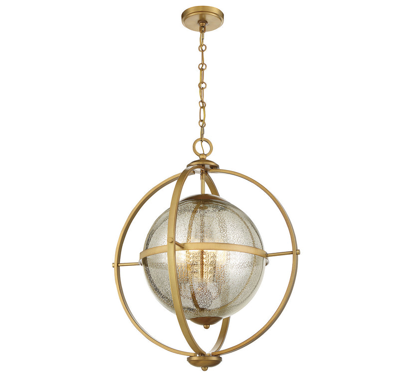 Savoy House 7-1872-3-322 Three Light Pendant, Warm Brass (3)