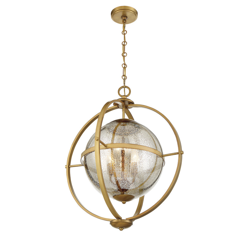 Savoy House 7-1872-3-322 Three Light Pendant, Warm Brass (4)