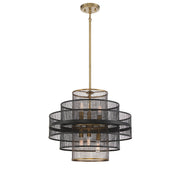 Savoy House 7-1927-6-143 Six Light Pendant, Matte Black w/Warm Brass (3)