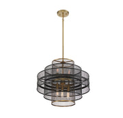 Savoy House 7-1927-6-143 Six Light Pendant, Matte Black w/Warm Brass (4)