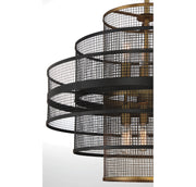 Savoy House 7-1927-6-143 Six Light Pendant, Matte Black w/Warm Brass (5)