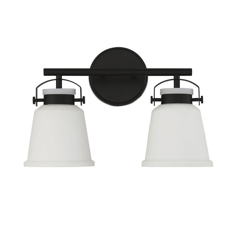 Savoy House 8-1627-2-BK Two Light Bathroom Vanity, Matte Black (2)