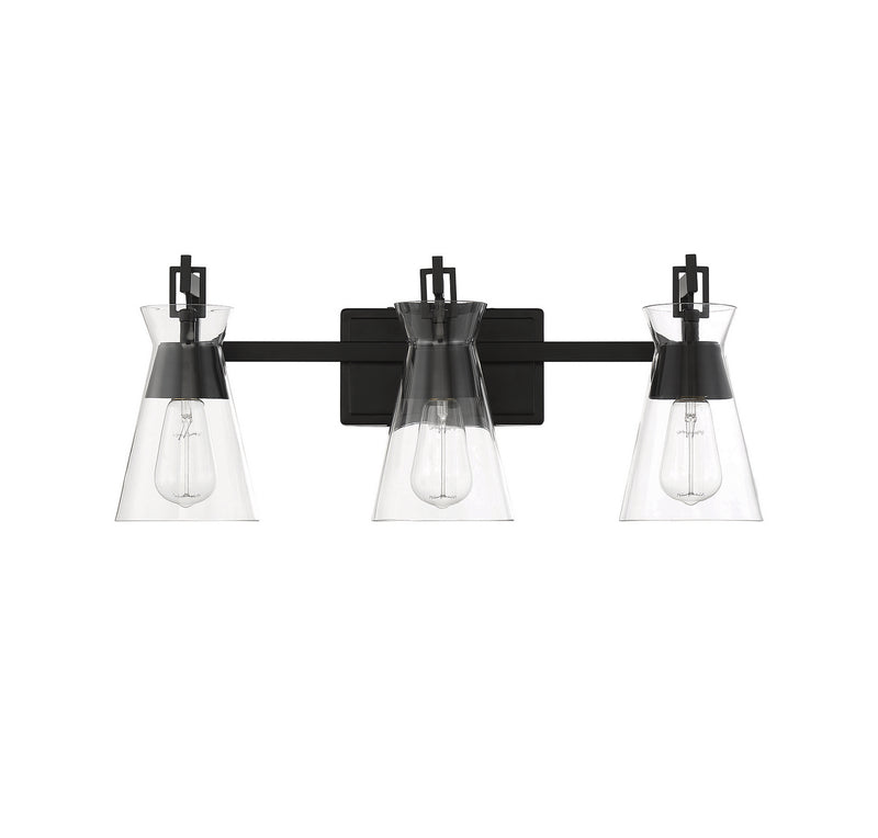 Savoy House 8-1830-3-BK Three Light Bathroom Vanity, Matte Black (2)