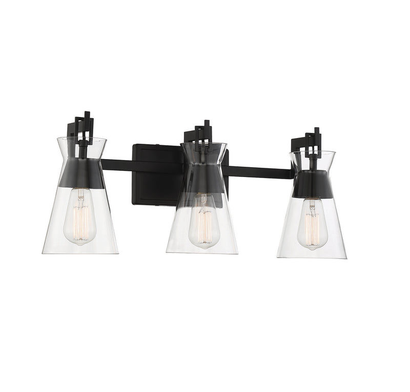 Savoy House 8-1830-3-BK Three Light Bathroom Vanity, Matte Black (3)