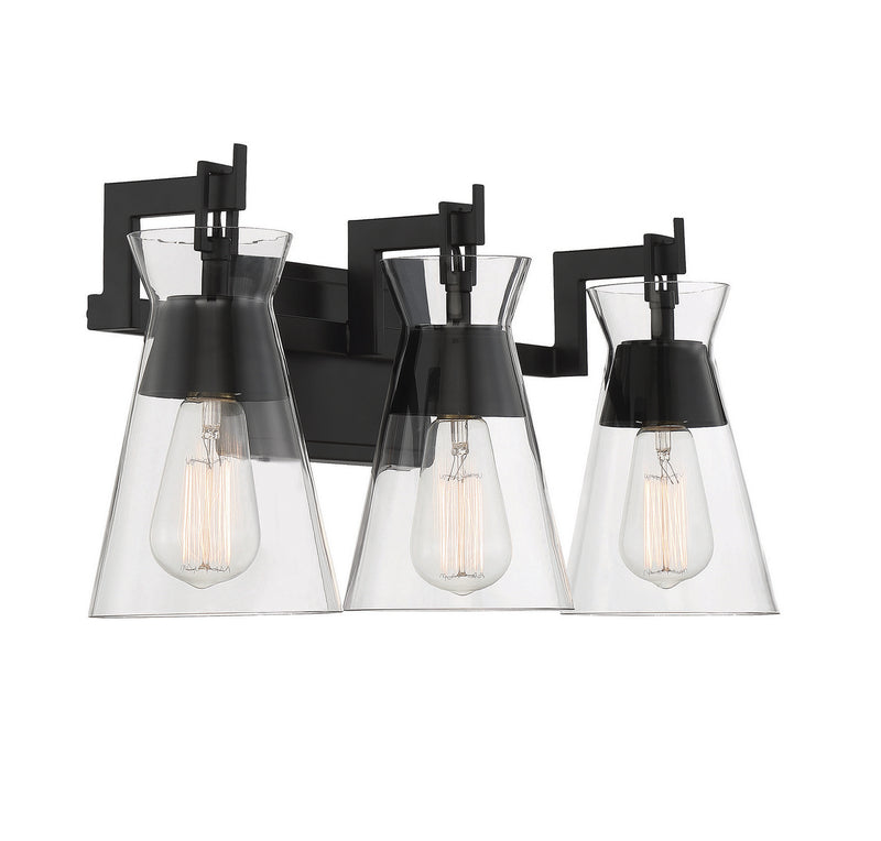 Savoy House 8-1830-3-BK Three Light Bathroom Vanity, Matte Black (4)